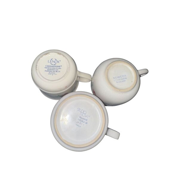 Set Of 3 Vintage Floral Coffee Mugs By Lenox Newcor & Studio Nova - Picture 2 of 8